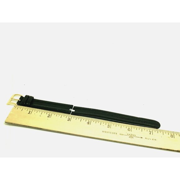 Rado Watch Replacement Band Black Leather Strap 16mm Notched Lug Gold Buckle - Picture 6 of 9